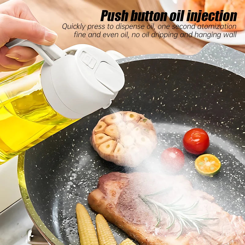 2in1 500ml Plastic Spray Oil Sprayer Bottle Spray Oil Dispenser Oil Jar Cruet BBQ Kitchen Baking Roasting Picnic Kitchen Tool