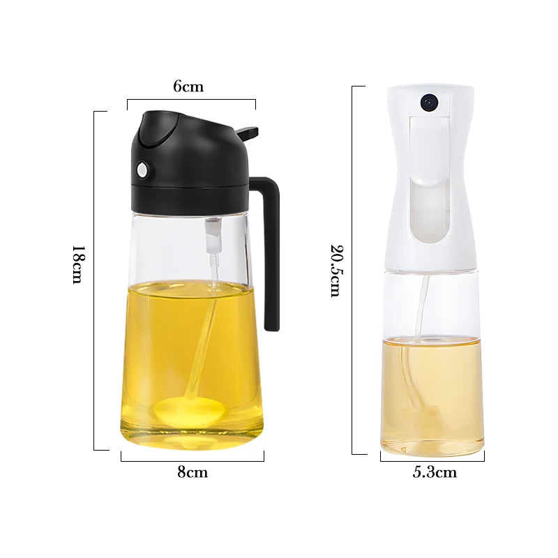 2in1 500ml Plastic Spray Oil Sprayer Bottle Spray Oil Dispenser Oil Jar Cruet BBQ Kitchen Baking Roasting Picnic Kitchen Tool